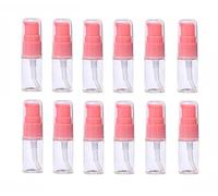 VASANA 12 botellas vacías portátiles de 10 ml de 9,6 g de plástico transparente con bomba de prensa rosa cabeza cosmética maquillaje crema facial loción emulsión embalaje envase frascos