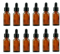 VASANA - 12 botes de aceite esencial de cristal ámbar de 15 ml, rellenables para cosméticos y cosméticos, para uso de aromaterapia