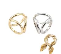 VASANA 2 Piezas Clip de Bufanda para Mujer, Bufandas de Aleación de Zinc Tres Anillos Simple Clip Anillo Hebilla para Mujeres, señora y niñas