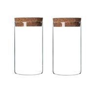 VASANA 2 recipientes de almacenamiento de cocina de 300 ml/10 oz con tapas de corcho recipientes de vidrio transparente duraderos para alimentos contenedores de almacenamiento frascos para té