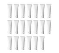 VASANA 20 tubos vacíos de plástico blanco para loción cosmética, botellas de champú, limpiador facial, muestra de maquillaje, contenedor suave, frasco, frasco, tarro con tapa abatible, White, 100 ml