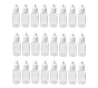 VASANA 24 botellas de plástico vacías de 30 ml con cuentagotas de plástico exprimibles portátiles con tapas de rosca y tapones para muestras de aceite esencial, reactivo líquido, gotas de laboratorio