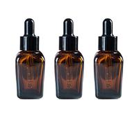 VASANA 3 botellas de aceite esencial de cristal ámbar grueso, rellenables, con cuentagotas de ojos de cristal, para cosméticos, para aromaterapia, élite, recipientes de viaje, ámbar