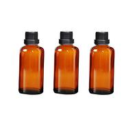 VASANA 3 botellas de aceite esencial de vidrio ámbar de 100 ml con reductor de orificio y tapa de rosca negra Attar Botellas de bricolaje Herramientas de maquillaje Perfume aromaterapia uso