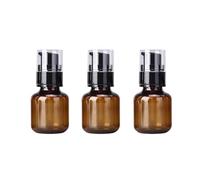 VASANA 3 botellas de plástico ámbar de 60 ml con parte superior de presión negra, dispensador de cosméticos de maquillaje, contenedor de muestras para emulsión de aceite esencial