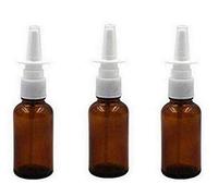 VASANA 3 botellas de spray de vidrio ámbar recargables de 30 ml para maquillaje y perfume, frascos de almacenamiento para lavado coloidal de plata y solución salina