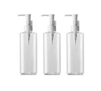 VASANA 3 botellas vacías transparentes de plástico dispensador de loción emulsión gel de ducha champú aceite de limpieza titular de almacenamiento recargable contenedor cosmético tarro tarro para
