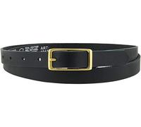 Vascavi - Cinturón de piel auténtica para mujer, hebilla dorada, 2 cm de ancho, cinturón vaquero para mujer, informal, vaquero, estrecho, para negocios, fabricado en Alemania, Negro, 85 cm