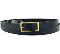 Vascavi - Cinturón de piel auténtica para mujer, hebilla dorada, 2 cm de ancho, cinturón vaquero para mujer, informal, vaquero, estrecho, para negocios, fabricado en Alemania, azul oscuro, 95 cm