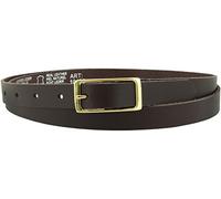 Vascavi - Cinturón de piel auténtica para mujer, hebilla dorada, 2 cm de ancho, cinturón vaquero para mujer, informal, vaquero, estrecho, para negocios, fabricado en Alemania, marrón oscuro, 85 cm