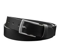 Vascavi - Cinturón de piel de búfalo auténtico, aprox. 3,4 cm de ancho, fabricado en Alemania, acortable, 3-4 mm de grosor, unisex, para hombre y mujer, color negro, Negro, Bundweite 80 cm =