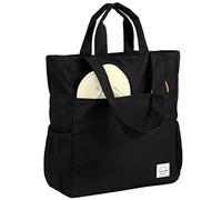 VASCHY Bolsa Playa Grande, Bolsa de Viaje con Cremallera Bolso de Mano XXL Familiar Bolso de Hombro Plegable Bolsos Totes Ligero Bolso Shopper 16.5L para Viaje Compras Fiesta Pícnic, Negro-2