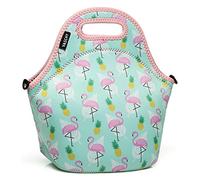 VASCHY Bolsa Termica porta Alimentos, Bolsa Comida Trabajo Bolsa Neopreno Almuerzo para Infantil Bolso Bandolera Isotermica con Correa para el Hombro Para Escuela Oficina Picnic Playa, Flamenco