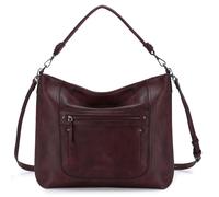 VASCHY Bolso Bandolera Mujer Grande, Shoppers y Bolsos de Hombro para Mujer Bolso Tote Cuero Bolso Hobo Vintage con Guitarra Correa Bolso Portatil para Diario Trabajo Viaje, Borgoña