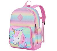 VASCHY Mochila escolar ligera para niños de 4 a 6 años, impermeable, para niños y niñas, para preescolar, para viajes y preescolares, con correa para el pecho, 127 cm-Unicornio, Talla única para todos