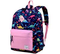 VASCHY Mochila escolar para niños y niñas - Mochila infantil - Mochila de jardín de infantes con hebilla de pecho, Dinosaurio Violeta, Dinosaure Violet, Mochilas daypack