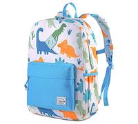 VASCHY Mochila infantil para niños y niñas, bonita mochila impermeable para preescolar, mochila para niños pequeños, mochila escolar con correa para el pecho, Dinosaurio Azul Claro, Dinosaure Bleu