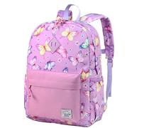 VASCHY Mochila Niña, Mochila Escolar para Niñas de 3-6 Años Mochila Infantil con Bolsillos Laterales, Etiqueta de Nombre y Correa en Pecho, Capacidad para carpetas A4, 11,5 L, Mariposas