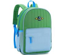 VASCHY Mochila Niña Niño, Mochila Preescolar 3-7 Años Mochila Escolar 11L Mochila Acolchado para Viaje Mochila Primaria Resistente al Agua Mochila Infantil Colegio, Verde&Azul