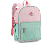 VASCHY Mochila Niña Niño, Mochila Preescolar 3-7 Años Mochila Escolar 11L Mochila Acolchado para Viaje Mochila Primaria Resistente al Agua Mochila Infantil Colegio, Rosa&Verde