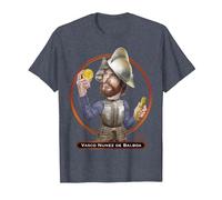 Vasco Núñez de Balboa, Explorador y Conquistador español Camiseta, Hombre, Azul Jaspeado, S