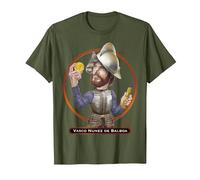 Vasco Núñez de Balboa, Explorador y Conquistador español Camiseta, Hombre, Verde Oliva, L