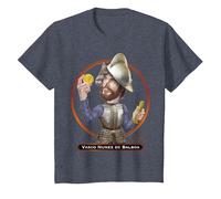 Vasco Núñez de Balboa, Explorador y Conquistador español Camiseta, Niños, Azul Jaspeado, 12 años