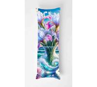 Vase Body Pillow Case Cover 40x120cm, Long Backrest Cushion Pillow Protector with Zipper, Decorative Bedding Pillowcase, Soft Body Pillow Cover for Couch Bedroom Sea Rose