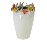 Vase de Flores de Cerámica Blanca 22 cm Moderna Decoración Interior