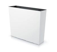 Vase decorativo rectangular Urbi Case T de plástico para plantas y flores, altura 50 cm para interior y exterior, 18 x 58 cm, diseño moderno blanco, 44 litros