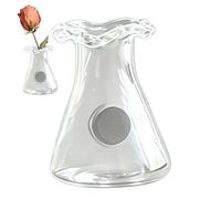 Vase Fridge Magnets - Glass 2.8cm Mini Magnetic Flower Holder, DIY Tiny Decor Bottle | Fridge Magnet Vase, Locker Whiteboard Decor, Memo Board Accessory, Kitchen Office Decoration