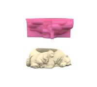 Vase Mould Concrete Flowerpots Silicone Molds Cute Sleeping Animal Shape DIY Succulent Pot Moulds DIY Garden Decorations