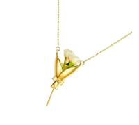 Vase Necklace Bouquet Pendant - Creative Floral Jewelry, Cute Aesthetic Des