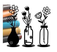 Vase Set - 3 Pieces Iron Vase Decor Metal Art | Wall Art Table Vases Home Decor | Modern Aesthetic Metal Arts Statue For Bedroom Living Room Kitchen Farmhouse Apartment Office Birthday Holiday Party