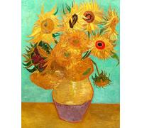 Vase With Twelve Sunflowers Van Gogh LARGE Notebook: 8.5" x 11" Lined Journal, College Ruled, 120 Pages