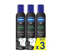 Vaseline Double Invisible (hombre) Pro-Derma Spray antitranspirante 250 ml | Protección contra el sudor 48h y frescor de larga duración Paquete de 3
