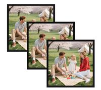 Vasemouh Marco 30x30, Marco de Fotos 30x30 de Pared, Ideal para Hogar y Oficina, Marco Negro de PVC, Juego de 3 Piezas