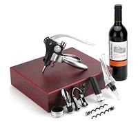 VASFFG Sacacorchos Manual Set, Abridor de Vino, Juego Abierto de Botellas Con Caja de Madera Regalo, Decantador, Ideal para Amantes del Vino, Navidad, Día del Padre, Cumpleaños