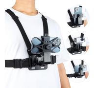 Vasgather Correa de arnés de Soporte para teléfono Celular, para grabación de Video, cámara de acción, POV/Bicicleta/Kayak/Running/VLOG, Adecuado para iPhone/Hero 11/10/9/Insta 360 X2 X3/dji (con Red