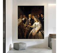 Vasily Pukirev "El matrimonio desigual" Lienzo Pintura al óleo Imagen estética Impresión Póster Decoración de pared Decoración del hogar 50x60cm Sin marco