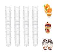 Vasitos Aperitivos Plastico, 50 Piezas Vasitos para Aperitivos, 90ML Vasitos para Postres, Reutilizable Vasos para Postres Adecuado para Hogar Fiesta Boda Festival Picnic
