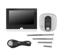 Vasiumic 1080p HD Wifi Mirilla Pir Motion 5000mah Digital Door Viewer Teniendo 4. Pantalla de 3 Pulgadas Dos Vías Funciona con Seguridad para el Hogar Plata