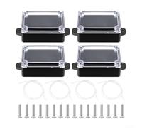 Vasiumic 4pcs Cajas de Conexiones ABS Impermeables - Cajas de Proyectos Eléctricos al Aire Libre con Cubiertas Negras Transparentes, Resistentes y Aisladas, Instalar,