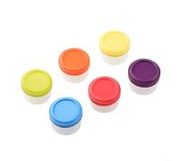 Vasiumic 6 recipientes pequeños de plástico de grado alimenticio con tapas seguras, tazas a prueba de fugas para preparación de comidas, control de porciones, almacenamiento de condimentos en la