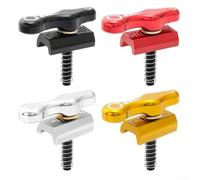 Vasiumic Abrazadera de hebilla C plegable para bicicleta, bloqueo de conector de marco de manillar de grifo, accesorio de fijación de tubo de cabeza ligero y estable, negro (plateado) (rojo)