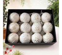 Vasiumic Adorno rústico vintage de cobre para árbol de Navidad, bola de plástico inastillable de 80 mm para decoración festiva del hogar, fácil de colgar, decoración ligera, segura alrededor de los