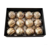 Vasiumic Adorno rústico vintage de cobre para árbol de Navidad, bola de plástico inastillable de 80 mm para decoración festiva del hogar, fácil de colgar, decoración ligera, segura alrededor de los