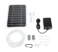 Vasiumic Bomba de oxígeno solar con panel de 5 W 21. Bomba de eficiencia 5 Usb aireador monocristalino pecera portátil que tiene juego de pesca