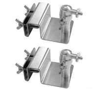 Vasiumic Canalón de acero ajustable para paneles solares Arlo, soporte resistente a la intemperie con tornillo de 1/4 pulgadas de exposición óptima al sol plateado (2 piezas)