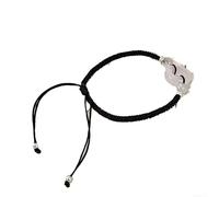 Vasiumic Cinnabar - Pulsera de lino de algodón rojo con doble cadena, hebilla de paz de jade de imitación, cierre magnético de tai chi, cuentas de vidrio de borosilicato y placa de caligrafía de